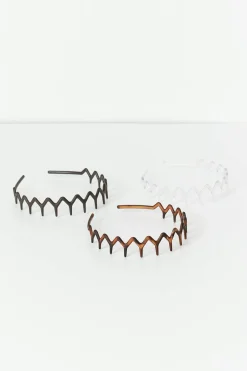 3-pack zig zag headband - Beige - Dame - Gina Tricot