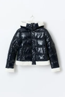 14+ padded fur jacket - Blau - Gina Tricot