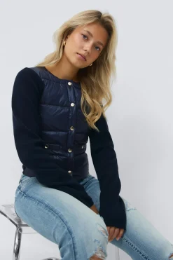 14+ padded rib jacket - Blau - Gina Tricot