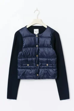 14+ padded rib jacket - Blau - Gina Tricot