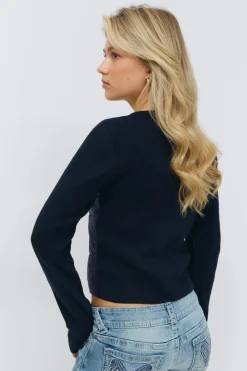 14+ padded rib jacket - Blau - Gina Tricot