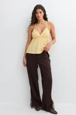 Pearl strap singlet - Gelb - Dame - Gina Tricot