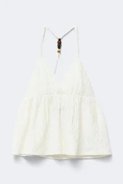 Pearl strap singlet - Weiß - Dame - Gina Tricot