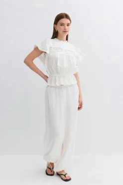 Peplum blouse - Weiß - Dame - Gina Tricot