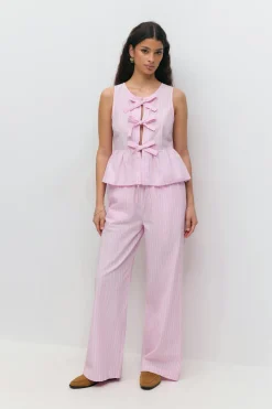 Peplum tie top - Rosa - Dame - Gina Tricot
