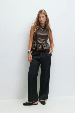 Peplum top - Braun - Dame - Gina Tricot