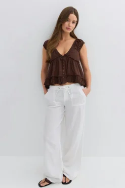 Peplum top - Braun - Dame - Gina Tricot