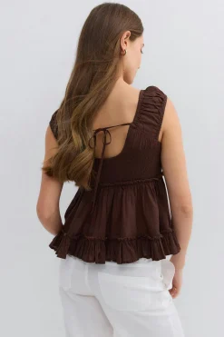 Peplum top - Braun - Dame - Gina Tricot