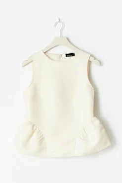 Peplum top - Weiß - Dame - Gina Tricot