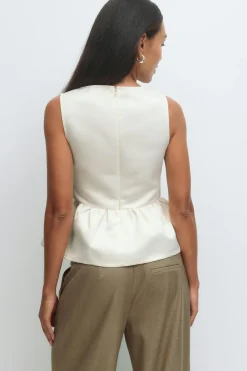 Peplum top - Weiß - Dame - Gina Tricot