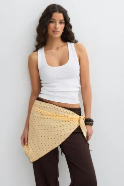 Picot edge hip scarf - Gelb - Dame - Gina Tricot