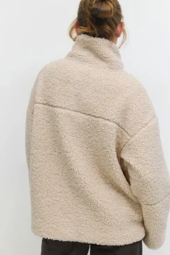 Pile zip jacket - Beige - Dame - Gina Tricot