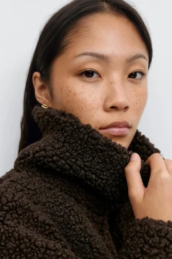 Pile zip jacket - Braun - Dame - Gina Tricot