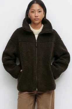 Pile zip jacket - Braun - Dame - Gina Tricot