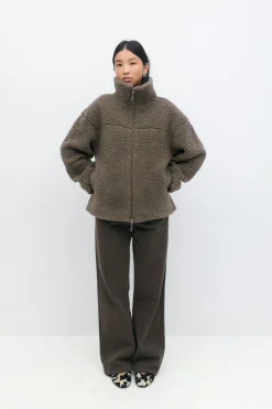 Pile zip jacket - Braun - Dame - Gina Tricot