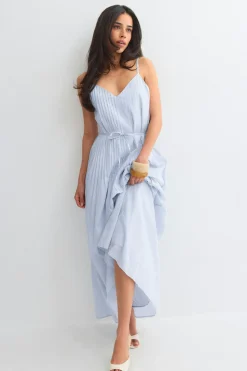 Pleated dress - Blau - Dame - Gina Tricot