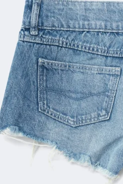 14+ pleated low denim shorts - Blau - Gina Tricot
