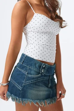 14+ pleated low denim skirt - Blau - Gina Tricot
