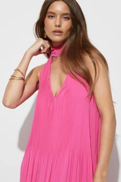 Pleated maxi dress - Rosa - Dame - Gina Tricot