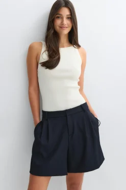 Pleated shorts - Blau - Dame - Gina Tricot