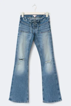 14+ pleated tie jeans - Blau - Gina Tricot