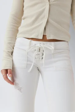 14+ pleated tie jeans - Weiß - Gina Tricot