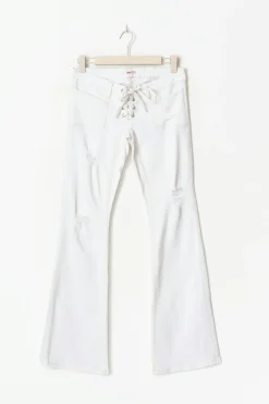 14+ pleated tie jeans - Weiß - Gina Tricot