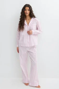Poplin pyjamas shirt - Rosa - Dame - Gina Tricot