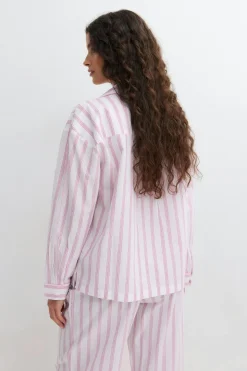 Poplin pyjamas shirt - Rosa - Dame - Gina Tricot