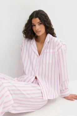 Poplin pyjamas shirt - Rosa - Dame - Gina Tricot