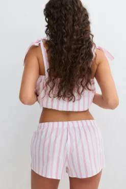 Poplin pyjamas shorts - Rosa - Dame - Gina Tricot