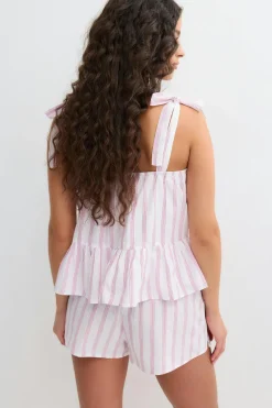Poplin pyjamas singlet - Rosa - Dame - Gina Tricot
