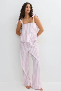 Poplin pyjamas trousers - Rosa - Dame - Gina Tricot
