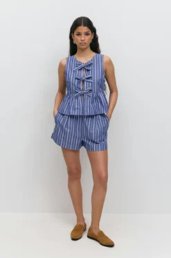 Poplin shorts - Blau - Dame - Gina Tricot