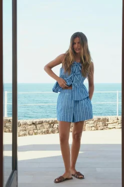 Poplin shorts - Blau - Dame - Gina Tricot