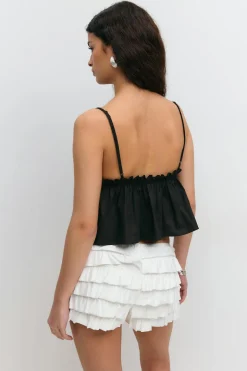 Poplin singlet - Schwarz - Dame - Gina Tricot
