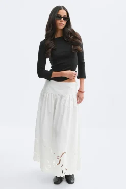 Poplin skirt - Weiß - Dame - Gina Tricot