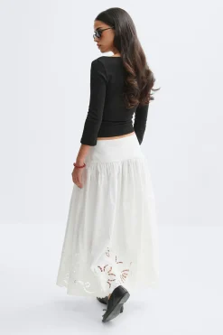 Poplin skirt - Weiß - Dame - Gina Tricot