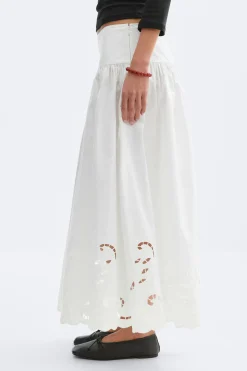Poplin skirt - Weiß - Dame - Gina Tricot