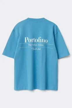 Printed oversized tee - Blau - Dame - Gina Tricot