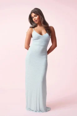 14+ prom rhinestone dress - Blau - Gina Tricot