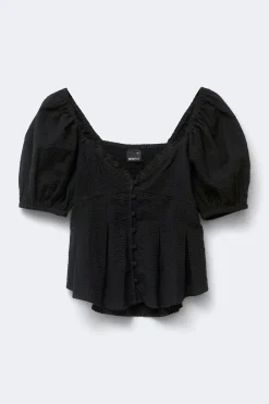 Puff sleeve blouse - Schwarz - Dame - Gina Tricot