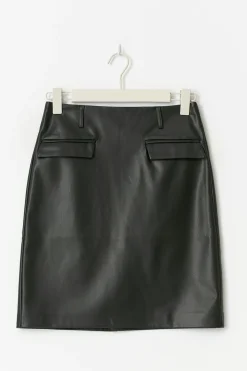 Pu midi skirt - Schwarz - Dame - Gina Tricot