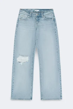 Rebel low wide jeans - Blau - Dame - Gina Tricot