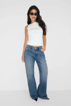 Rebel low wide jeans - Blau - Dame - Gina Tricot