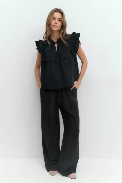 Relaxed wide trousers - Schwarz - Dame - Gina Tricot