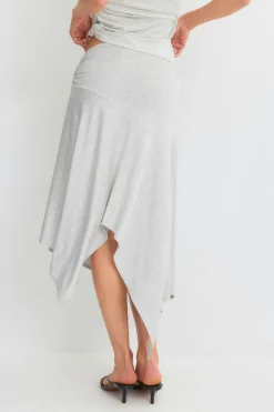 Re tok drapy skirt - Grau - Dame - Gina Tricot