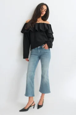 Re tok off shoulder sweater - Schwarz - Dame - Gina Tricot