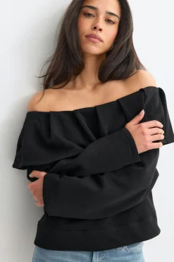 Re tok off shoulder sweater - Schwarz - Dame - Gina Tricot