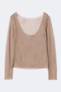 Rhinestone top - Braun - Dame - Gina Tricot